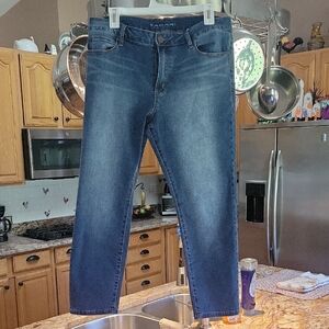Tahari Womens Blue Ankle Jeans Size 14